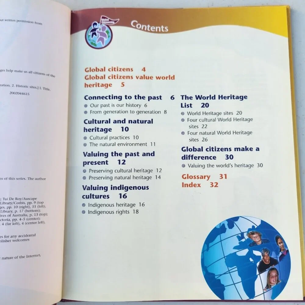 Valuing World Heritage Global Citizenship Hardcover Book by Susan Watson